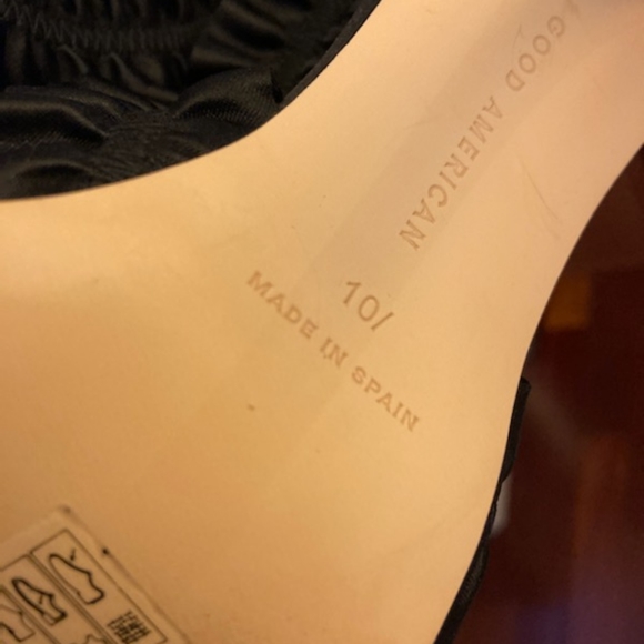 GOOD AMERICAN Show Off Pump - Black Satin - US Size 10.5 - Picture 4 of 4